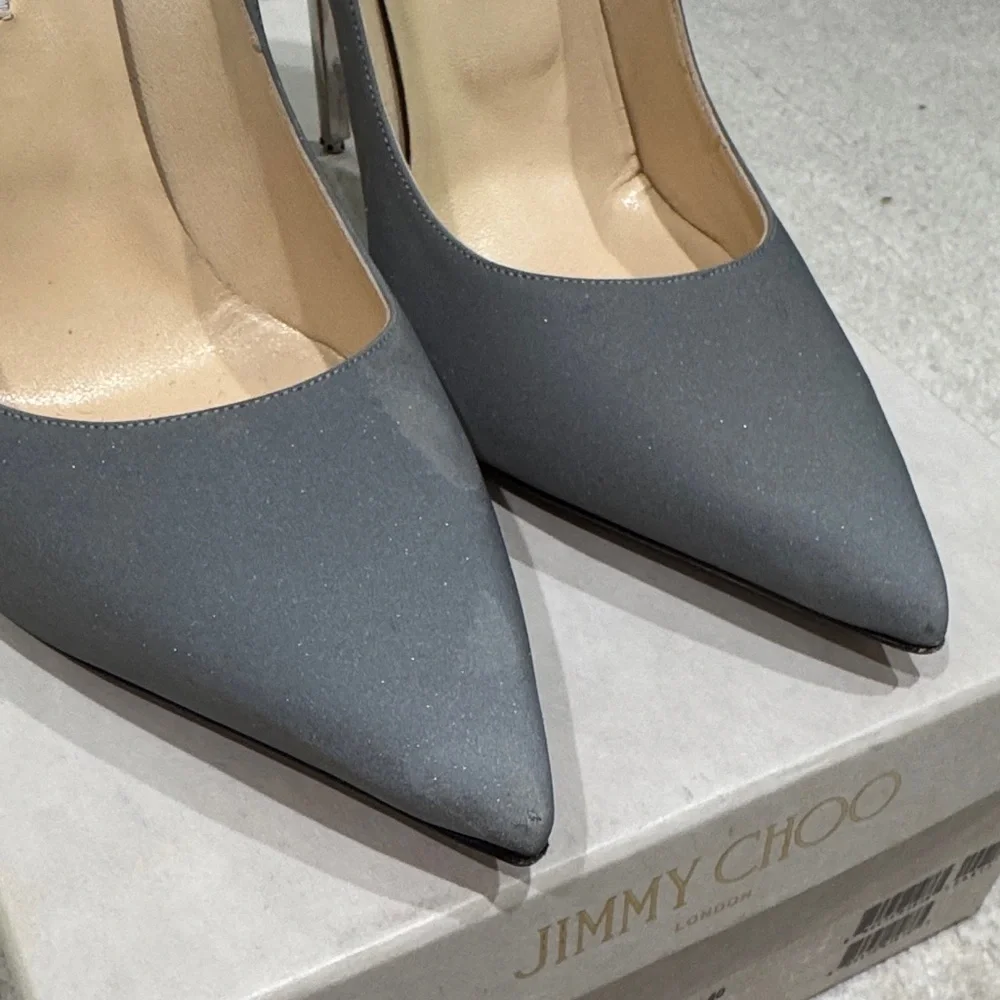 Jimmy Choo Anouk reflective Silver Heels - Picture 3 of 11